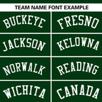 Custom Green White Varsity Full-Zip Letterman Bomber Jacket