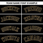 Custom Black Black-Old Gold Varsity Full-Zip Letterman Bomber Jacket