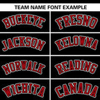 Custom Black Red-White Varsity Full-Zip Letterman Bomber Jacket