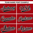 Custom Red Black-White Varsity Full-Zip Letterman Bomber Jacket