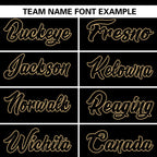 Custom Black Black-Old Gold Varsity Full-Zip Letterman Bomber Jacket