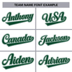 Custom White Green-White Raglan Sleeves Varsity Full-Snap Letterman Jacket
