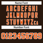 Custom Brown Orange-White Classic Style Varsity Full-Snap Letterman Jacket