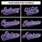 Custom Black Purple-White Classic Style Varsity Full-Snap Letterman Jacket