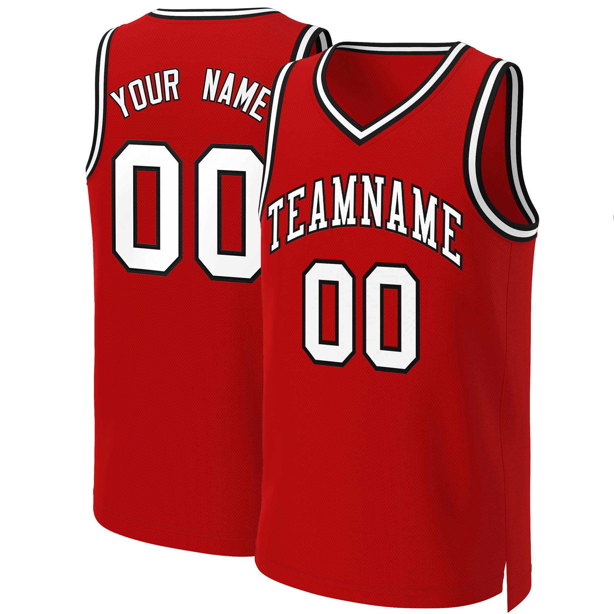 Custom Red White-Black Classic Tops Basketball Jersey Main image