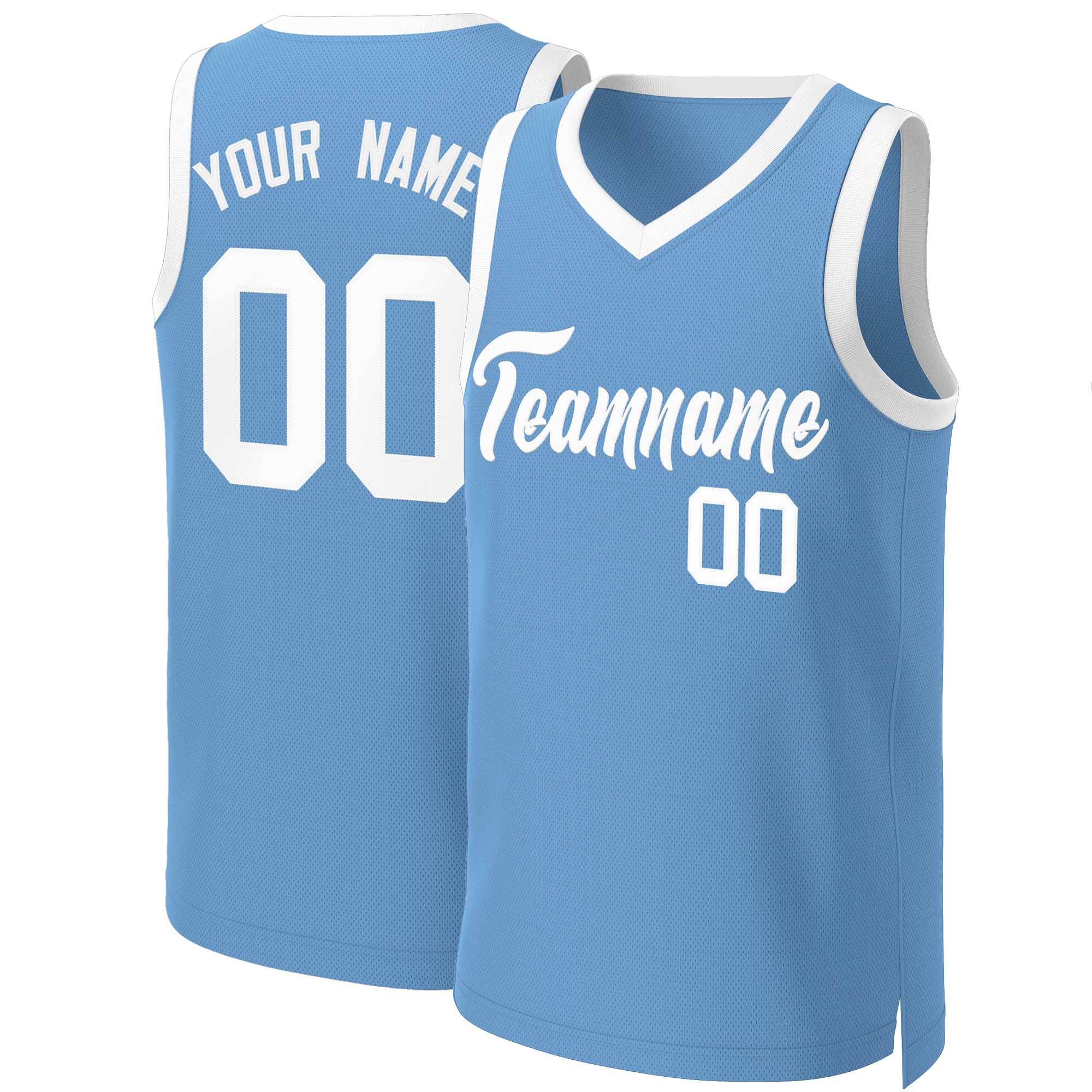 Custom Light Blue White Classic Tops Basketball Jersey Main image