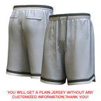 Custom Gray Black-White Personalized Basketball Shorts
