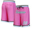 Custom Pink White-Light Blue Personalized Basketball Shorts