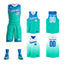 Custom Blue Green Double Side Sets Personalized Basketball Jersey