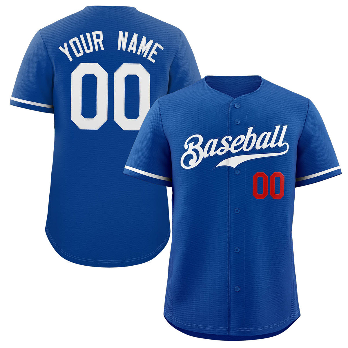 Custom Royal White-Red Classic Style Authentic Baseball Jersey Main image