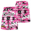 Custom Pink White Black Camo Basketball Shorts