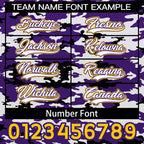 Custom Purple White Purple Camo Basketball Shorts