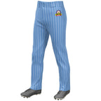 Custom Light Blue White Pinstripe Fit Stretch Practice Loose-fit Baseball Pants