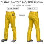 Custom Yellow Black Pinstripe Fit Stretch Practice Loose-fit Baseball Pants