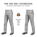 Custom Gray Black Pinstripe Fit Stretch Practice Loose-fit Baseball Pants
