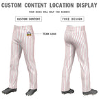 Custom White Red Pinstripe Fit Stretch Practice Loose-fit Baseball Pants
