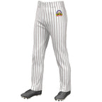 Custom White Brown Pinstripe Fit Stretch Practice Loose-fit Baseball Pants