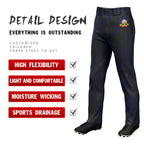 Custom Black Royal Pinstripe Fit Stretch Practice Loose-fit Baseball Pants