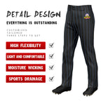 Custom Black Light Blue Pinstripe Fit Stretch Practice Loose-fit Baseball Pants