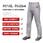 Custom Gray Purple Pinstripe Fit Stretch Practice Loose-fit Baseball Pants