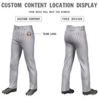 Custom Gray Purple Pinstripe Fit Stretch Practice Loose-fit Baseball Pants