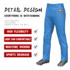Custom Powder Blue Black Pinstripe Fit Stretch Practice Loose-fit Baseball Pants