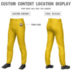 Custom Yellow Black Pinstripe Fit Stretch Practice Pull-up Baseball Pants