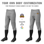 Custom Gray Black Pinstripe Fit Stretch Practice Knickers Baseball Pants