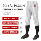 Custom White Navy Pinstripe Fit Stretch Practice Knickers Baseball Pants