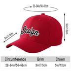 Custom Red Black-White 3D Puff Embroidery Flat Embroidery Curved Eaves Sport Design Baseball Cap