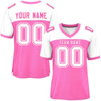 Custom Pink-White Raglan Sleeves Fashion Authentic Football Jersey