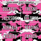 Custom Pink Black-White Personalized Camo Authentic Football Jersey