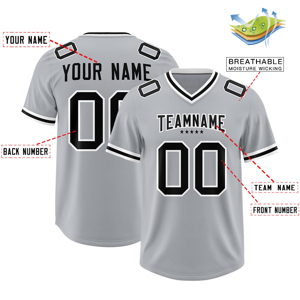 Custom Silver Classic Style American Football Jerseys