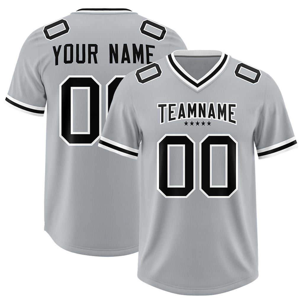 Custom Silver Classic Style American Football Jerseys