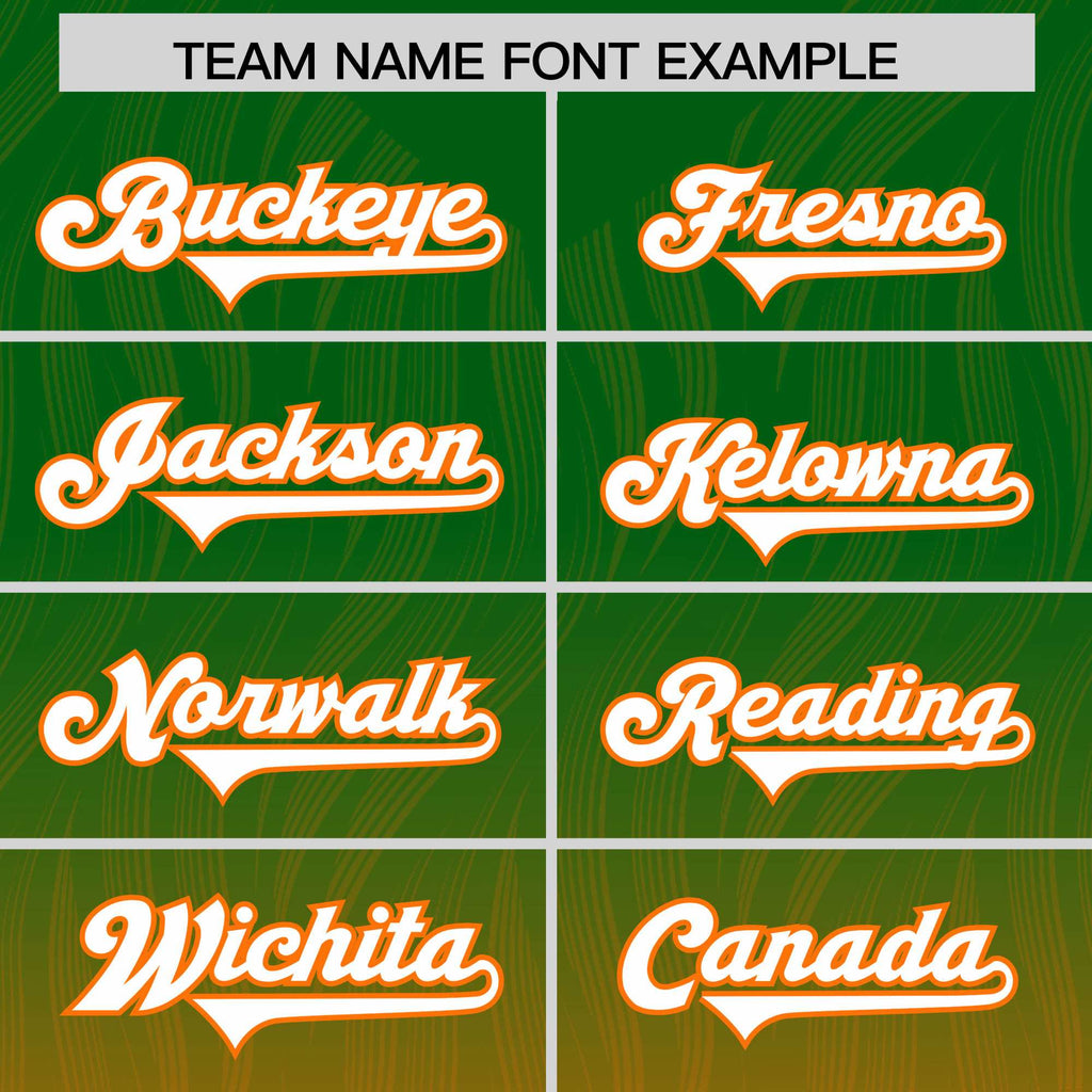 Custom Kelly Green Orange Gradient Fashion Outdoor Authentic Football Jersey