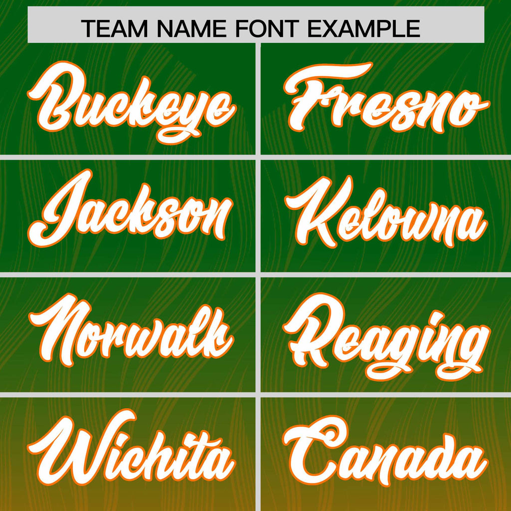 Custom Kelly Green Orange Gradient Fashion Outdoor Authentic Football Jersey