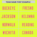 Custom Fluorescent Green Pink Personalized Neckline Square Classic Authentic Football Jersey