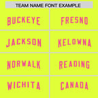 Custom Fluorescent Green Pink Personalized Neckline Square Classic Authentic Football Jersey