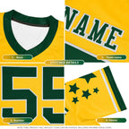 Custom Fluorescent Green Pink Personalized Neckline Square Classic Authentic Football Jersey