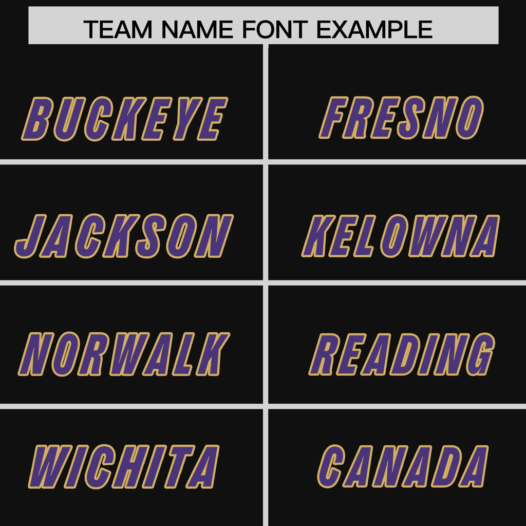 Custom Black Purple Retro Personalized Sleeve Line Authentic Football Jersey