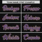 Custom Black Purple Retro Personalized Sleeve Line Authentic Football Jersey