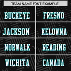 Custom Black White-Aqua Personalized Graffiti Line Design Authentic Football Jersey