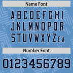 Custom Light Blue Navy-White Personalized Graffiti Line Design Authentic Football Jersey