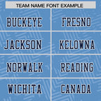 Custom Light Blue Navy-White Personalized Graffiti Line Design Authentic Football Jersey