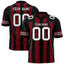 Custom Crimson Black Personalized Razr Stripe Graffiti Pattern Flag Football Jersey