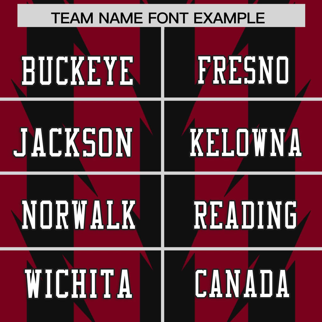 Custom Crimson Black Personalized Razr Stripe Graffiti Pattern Flag Football Jersey