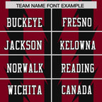 Custom Crimson Black Personalized Razr Stripe Graffiti Pattern Flag Football Jersey