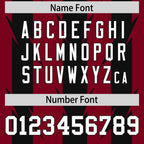 Custom Crimson Black Personalized Razr Stripe Graffiti Pattern Flag Football Jersey