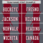 Custom Dark Gray Crimson Personalized Razr Stripe Graffiti Pattern Flag Football Jersey