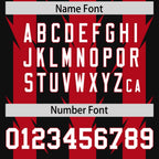 Custom Black Red Personalized Razr Stripe Graffiti Pattern Flag Football Jersey
